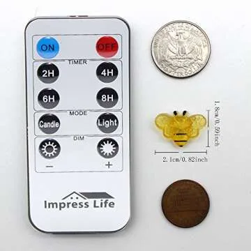 Impress Life Honey Bee Fairy String Lights, 10 Foot 40 LED, USB & Battery Operated 8 Modes with Remote Control for Wedding, Party, Festival, Indoor, Outdoor Decoration