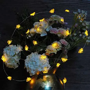 Impress Life Honey Bee Fairy String Lights, 10 Foot 40 LED, USB & Battery Operated 8 Modes with Remote Control for Wedding, Party, Festival, Indoor, Outdoor Decoration