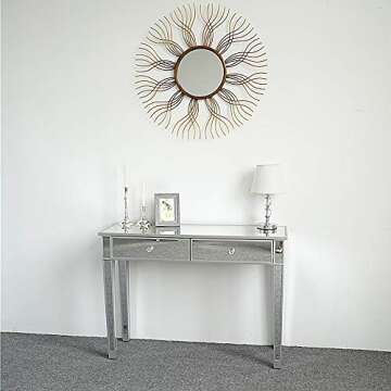 Elegant Mirrored Console Table with 2 Spacious Drawers