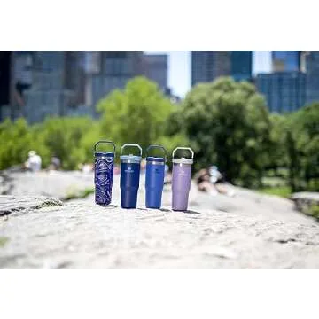 Stanley IceFlow Stainless Steel Tumbler - Vacuum Insulated Water Bottle for Home, Office or Car Reusable Cup with Straw Leak Resistant Flip Cold for 12 Hours or Iced for 2 Days, Lapis Swirl, 30OZ