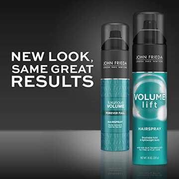 John Frieda Volume Lift Hairspray, Volumizing Hairspray with Air-Silk Technology for Fine or Flat Ha...