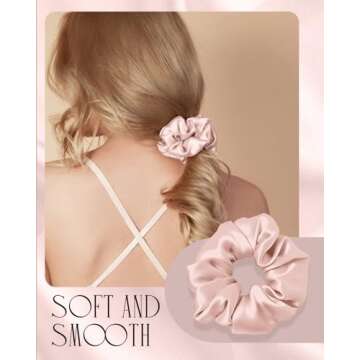 Miss Adola 1Pack Mulberry Silk Pillow Case for Hair and Skin Standard 26"x20" Silk Pillowcase with Eye Mask & Scrunchie Soft Silk Pillowcase Sleeping for Women, Wife, Female - Blush Pk