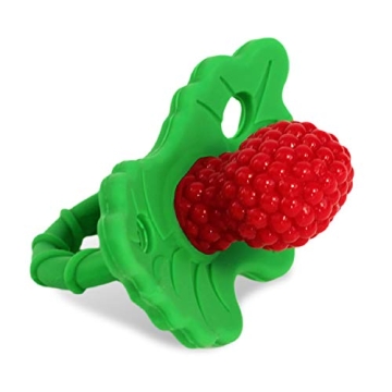 RaZbaby RaZberry Silicone Baby Teether Toy - Berrybumps Soothe Babies Sore Gums - Hands Free Design ...