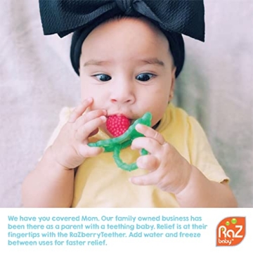 RaZbaby RaZberry Silicone Teether - Gentle Gum Relief for Infants