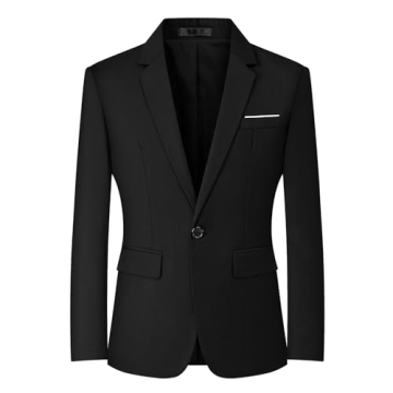 Mylldey Mens Blazers Slim Fit Business Casual Men Suit Sport Coat One Button Travel Blazer Lightweig...