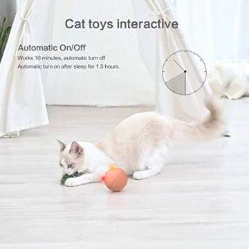 BENTOPAL Cat Toys for Indoor Cats Automatic Interactive with Cats/Kittens, Feather can Replaced (White)