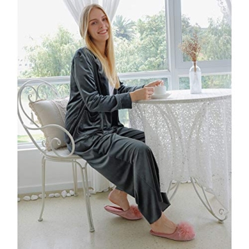 BCTEX COLL Women's Cozy Velvet Memory Foam House Slipper,Ladies Fuzzy Bedroom Slipper Non-slip Sole Pink 7-8