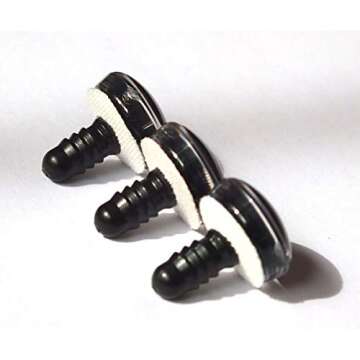 Weriirew 20Pcs Plastic Safety Eyes Craft Doll Eyes Glitter Plastic Solid Round Safety Eyes with Washers for DIY Crafting Making Doll, Puppet, Plush Animal, Stuffed Crochet Toy (Mixed Color, 16mm)