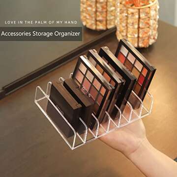 Qiuttnqn 2 Pack Acrylic Eyeshadow Palette Makeup Organizer,7-Cell Cosmetic Storage,Accessories Storage Organizer for Cosmetic,Eye Shadow,Sunglasses and Wallets