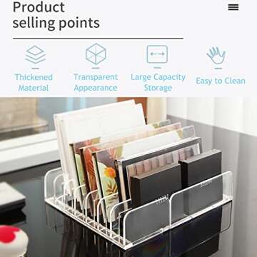 Qiuttnqn 2 Pack Acrylic Eyeshadow Palette Makeup Organizer,7-Cell Cosmetic Storage,Accessories Storage Organizer for Cosmetic,Eye Shadow,Sunglasses and Wallets