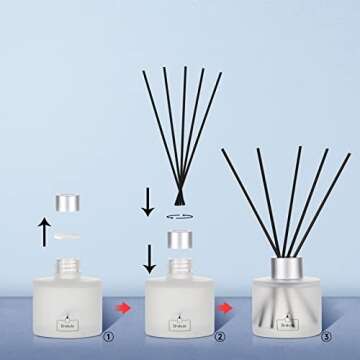 Reed Diffuser Set, Pine Needle Scented,8 Scent Diffuser Sticks with Christmas Bottle Design,Home Decor Bedroom Living Room Bathroom Office