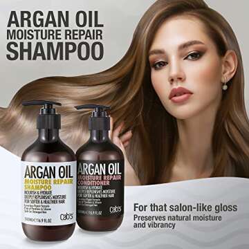 Cab's Moroccan Argan Oil Shampoo and Conditioner Set - Thickening Hair Treatment for Women and Men, ...