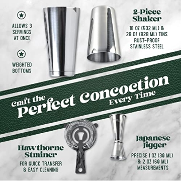 Mixology Cocktail Shaker Set for Home Bartenders