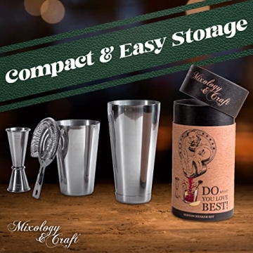 Mixology Cocktail Shaker Set for Home Bartenders