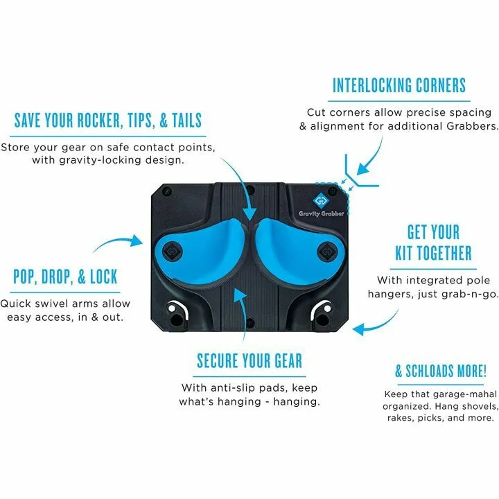 Ski & Snowboard Wall Storage Rack - Gravity Grabber