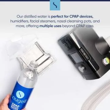Distilled Water for CPAP Machines by Snugell - 20oz
