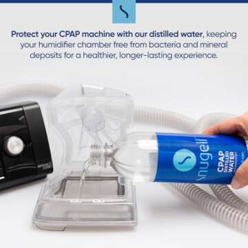 Distilled Water for CPAP Machines by Snugell - 20oz