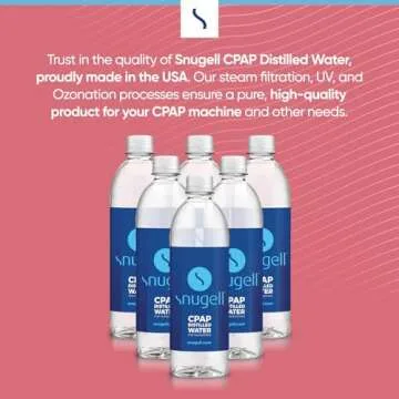 Distilled Water for CPAP Machines by Snugell - 20oz