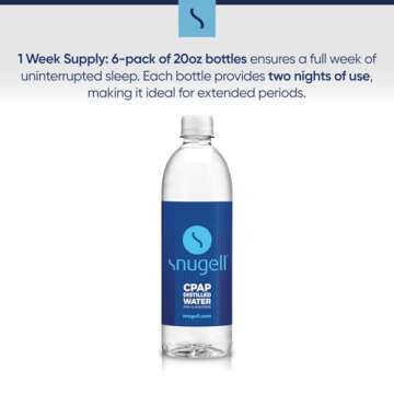 Distilled Water for CPAP Machines by Snugell - 20oz