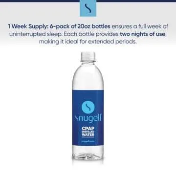 Distilled Water for CPAP Machines by Snugell - 20oz