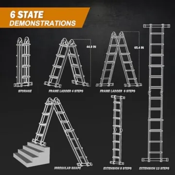 Soctone 14 Ft A-Frame Ladder Tool Tray Stabilizer Bar