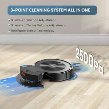 Robot Vacuum and Mop: 2-In-1 Robot Vacuum Cleaner 2500Pa Strong Suction & Tangle-Free & Alexa/APP Co...