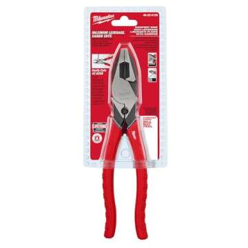 Milwaukee 48-22-6100 9 Inch Leverage Lineman Pliers w/ Crimper and Pipe Reaming Head Design