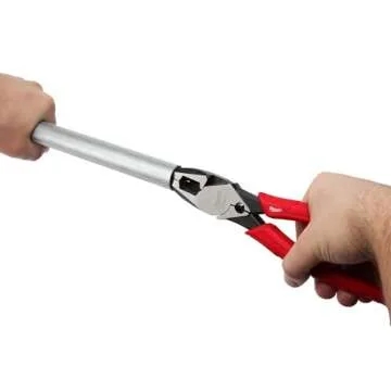 Milwaukee 48-22-6100 9 Inch Leverage Lineman Pliers w/ Crimper and Pipe Reaming Head Design