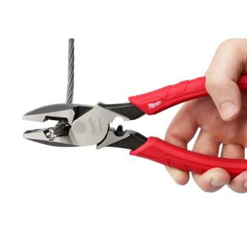 Milwaukee 48-22-6100 9 Inch Leverage Lineman Pliers w/ Crimper and Pipe Reaming Head Design