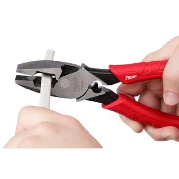 Milwaukee 48-22-6100 9 Inch Leverage Lineman Pliers w/ Crimper and Pipe Reaming Head Design