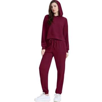 WIHOLL Womens Two Piece Outfits Sweatpants Women Sweatsuit Set Matching Sets Trendy Outfits For Wome...