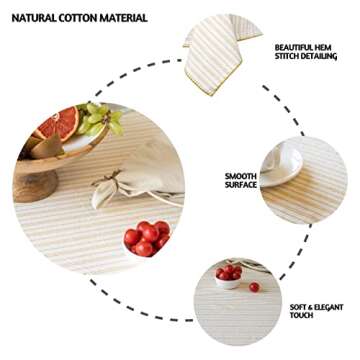 Folkulture Tablecloth 60 x 102 Inches Long, 100% Cotton Outdoor Table Cloth for Rectangle Tables for Home, Boho Table Cover for Spring or Bohemian Tableclothes for Farmhouse Décor or Wedding Parties