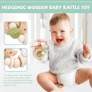 6-Piece Wooden Baby Toy Set for Safe Early Development