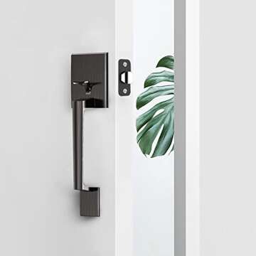 Oasbike Premium Single Handle Set, Front Door Handleset Entry Door Handle with Door Lever for Right & Left Sided Doors, Aged Bronze Finish