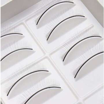 DNHCLL 10 Pairs Black Terrier Practice False Eyelashes Fashion Naked Makeup Slim Simulation False Eyelashes for Practicing on Mannequin Head Eyelashes Extensions Supplies