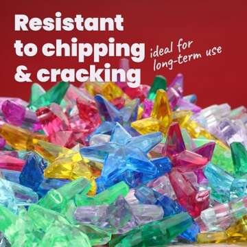 Colorful Plastic Stars - 160pcs Gemstones for Crafts