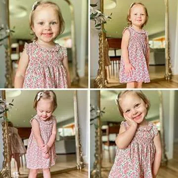 Simplee Kids Baby Girls’ Vintage Floral Smocked Dress