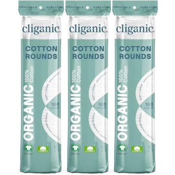 Cliganic Organic Cotton Rounds for Makeup Removal - 300 Count
