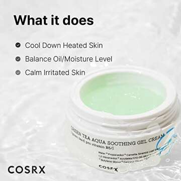 COSRX Hydrium Green Tea Aqua Soothing Gel Cream, 1.69 fl.oz / 50ml | Lightweight Daily Cream | Camelia, Aloe Gel | Korean Skin Care, No Animal Testing, Paraben Free