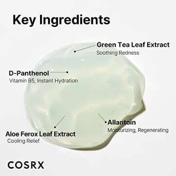 COSRX Hydrium Green Tea Aqua Soothing Gel Cream, 1.69 fl.oz / 50ml | Lightweight Daily Cream | Camelia, Aloe Gel | Korean Skin Care, No Animal Testing, Paraben Free