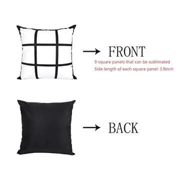 AQWJ 4 PCS Sublimation Blanks Polyester Panel Pillow Cases Cushion Cover Throw Pillow Covers 16 x 16 Inch for Sublimation Printing Sofa Couch DIY Blanks Pillow Case No Pillow Insert