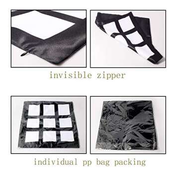 AQWJ 4 PCS Sublimation Blanks Polyester Panel Pillow Cases Cushion Cover Throw Pillow Covers 16 x 16 Inch for Sublimation Printing Sofa Couch DIY Blanks Pillow Case No Pillow Insert