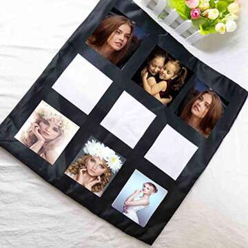 AQWJ 4 PCS Sublimation Blanks Polyester Panel Pillow Cases Cushion Cover Throw Pillow Covers 16 x 16 Inch for Sublimation Printing Sofa Couch DIY Blanks Pillow Case No Pillow Insert