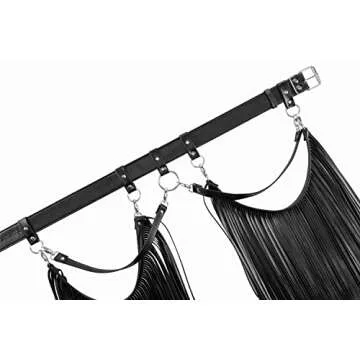 Ayliss Women Punk Waist Belt Long Tassel Fringe Fashion Dress Belt PU Leather Gothic Waistband Adjustable Rock Jeans Belts (Black)