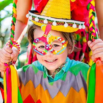 Honoson Fiesta Paper Eyeglasses for Fun Parties and Events