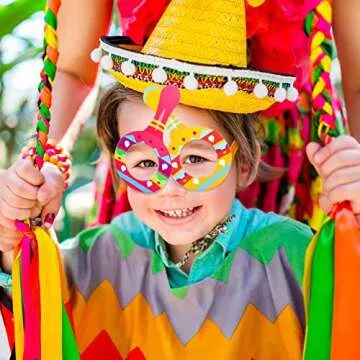 Honoson Fiesta Paper Eyeglasses for Fun Parties and Events