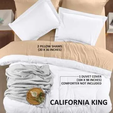 Utopia Bedding Duvet Cover Cal King Size - 1 Comforter Cover with 2 Pillow Shams - 3 Piece Bedding D...