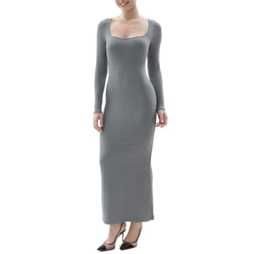 Stylish SHAPERX Long Sleeve Bodycon Maxi Dress for Women