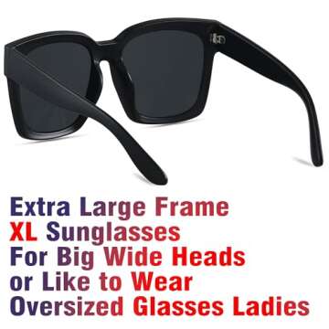 ANDWOOD Oversized Sunglasses for Women - Big Square Retro Fashion UV Protection (2 Pack)