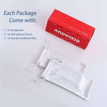 ANDWOOD Oversized Sunglasses for Women - UV Protection Shades